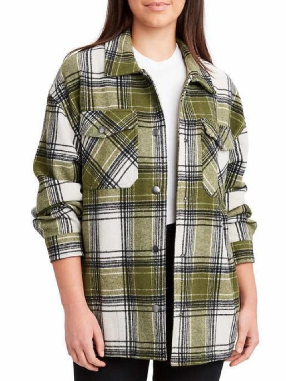 Hfx Womens Shirt Jacket  Relaxed Fit Drop Shoulder Pockets Size S